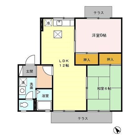 セジュール・レスポワール　B棟の物件間取画像